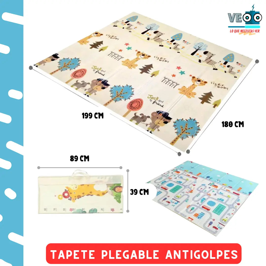Tapete mágico: Doble Faz Anti golpes👶🌈