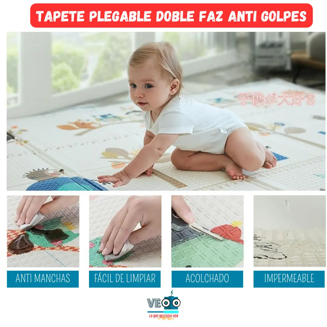 Tapete mágico: Doble Faz Anti golpes👶🌈
