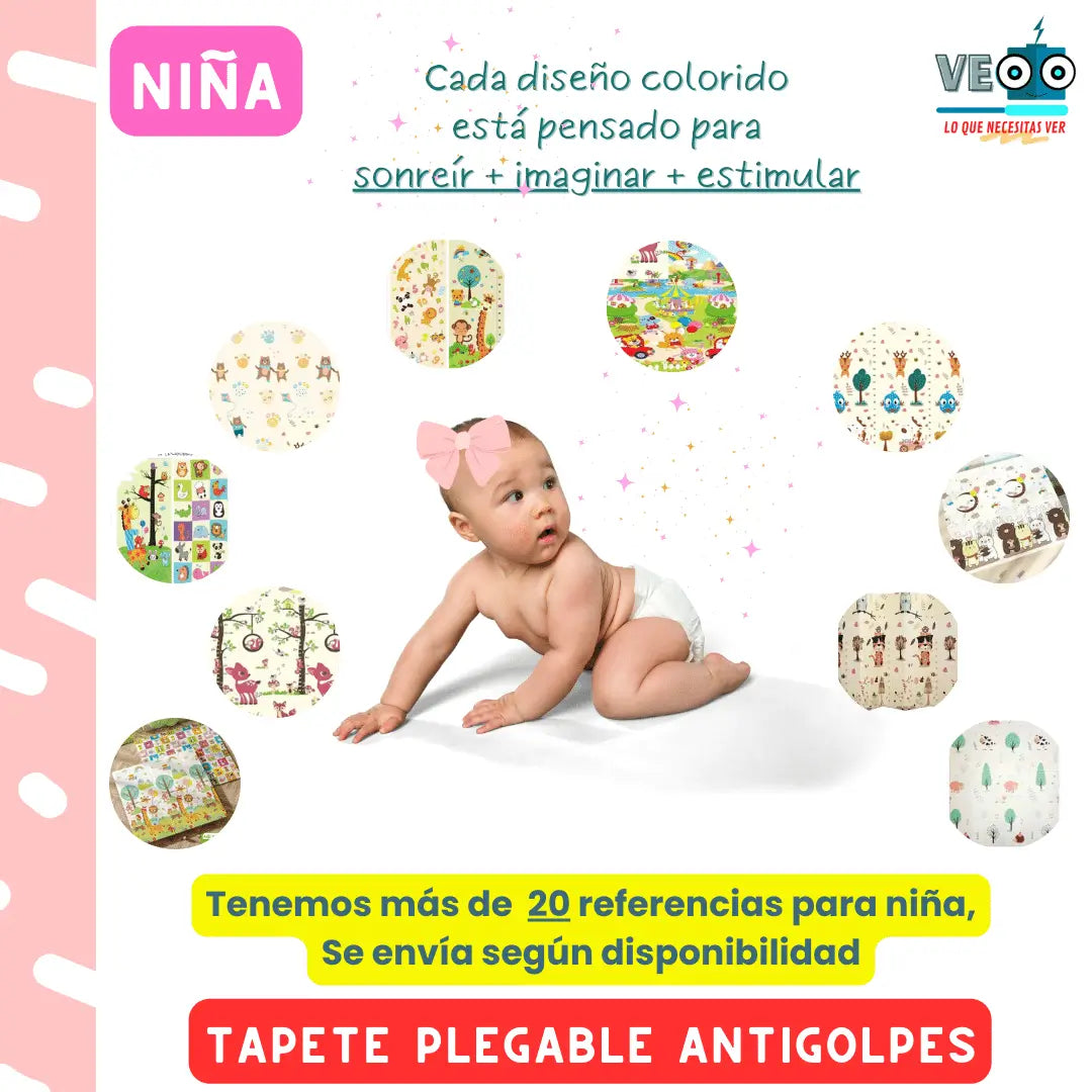 Tapete mágico: Doble Faz Anti golpes👶🌈