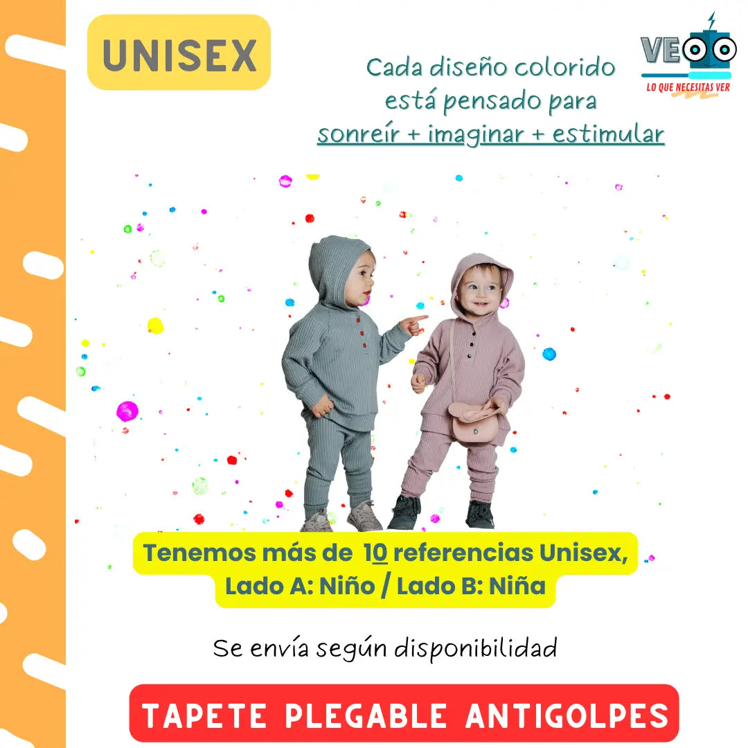 Tapete mágico: Doble Faz Anti golpes👶🌈