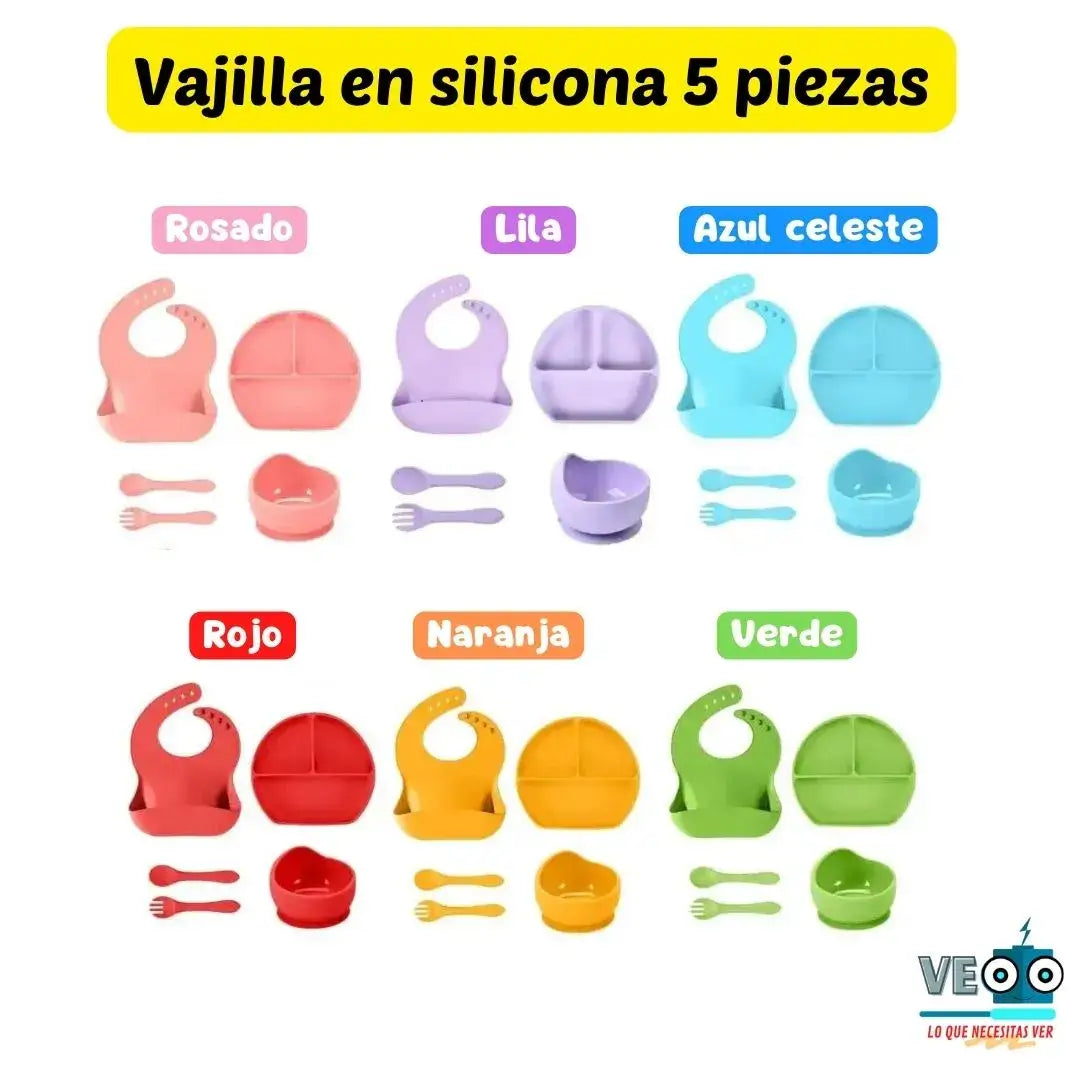 Mi primera Vajilla de 5 Piezas 🍉 + Obsequio 🎁